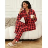 Ekouaer Womens Pajamas Set Button Down Long Sleeve Top & Pants Lounge Sets(Red Plaid)