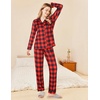 Ekouaer Womens Pajamas Set Button Down Long Sleeve Top & Pants Lounge Sets(Red Plaid)