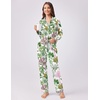 Ekouaer Womens Pajamas Set Button Down Long Sleeve Top & Pants Lounge Sets(Tree)