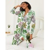 Ekouaer Womens Pajamas Set Button Down Long Sleeve Top & Pants Lounge Sets(Tree)