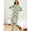 Ekouaer Womens Pajamas Set Button Down Long Sleeve Top & Pants Lounge Sets(Tree)