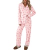 Ekouaer Womens Pajamas Set Button Up Pjs Sleepwear Lounge Sets(Bow Tie)