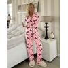 Ekouaer Womens Pajamas Set Button Up Pjs Sleepwear Lounge Sets(Cat)