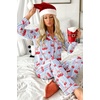Ekouaer Womens Pajamas Set Button Up Pjs Sleepwear Lounge Sets(Cherry)