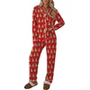 Ekouaer Womens Pajamas Set Button Up Pjs Sleepwear Lounge Sets(Dancing Tree)