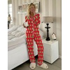 Ekouaer Womens Pajamas Set Button Up Pjs Sleepwear Lounge Sets(Dancing Tree)