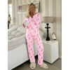 Ekouaer Womens Pajamas Set Button Up Pjs Sleepwear Lounge Sets(Pink Boots)