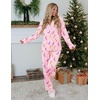 Ekouaer Womens Pajamas Set Button Up Pjs Sleepwear Lounge Sets(Pink Boots)