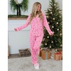Ekouaer Womens Pajamas Set Button Up Pjs Sleepwear Lounge Sets(Pink Ribbons)