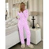 Ekouaer Womens Pajamas Set Button Up Pjs Sleepwear Lounge Sets(Purple Hearts)