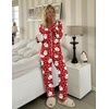 Ekouaer Womens Pajamas Set Button Up Pjs Sleepwear Lounge Sets(Red Santa Claus)