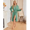 Ekouaer Womens Robe Long Kimono Bathrobe Lightweight Sleepwear with Pockets(Celadon Green)