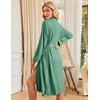 Ekouaer Womens Robe Long Kimono Bathrobe Lightweight Sleepwear with Pockets(Celadon Green)
