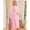 Ekouaer Womens Robe Long Kimono Bathrobe Lightweight Sleepwear with Pockets(Light Pink)