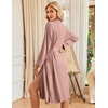 Ekouaer Womens Robe Long Kimono Bathrobe Lightweight Sleepwear with Pockets(Pink)