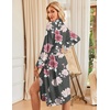 Ekouaer Womens Robe Long Kimono Bathrobe Lightweight Sleepwear with Pockets(Pink Flowers)