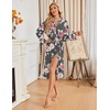 Ekouaer Womens Robe Long Kimono Bathrobe Lightweight Sleepwear with Pockets(Pink Flowers)