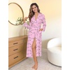 Ekouaer Womens Robe Long Kimono Bathrobe Lightweight Sleepwear with Pockets(Pink Love)