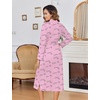 Ekouaer Womens Robe Long Kimono Bathrobe Lightweight Sleepwear with Pockets(Pink Love)