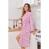 Ekouaer Womens Robe Long Kimono Bathrobe Lightweight Sleepwear with Pockets(Pink Love)