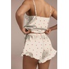 Ekouaer Womens Satin Pajamas Sets Silk Cami Lingerie Pjs Sleepwear(Beige Cherry)