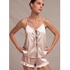 Ekouaer Womens Satin Pajamas Sets Silk Cami Lingerie Pjs Sleepwear(Champagne)