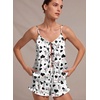 Ekouaer Womens Satin Pajamas Sets Silk Cami Lingerie Pjs Sleepwear(Cow)