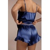 Ekouaer Womens Satin Pajamas Sets Silk Cami Lingerie Pjs Sleepwear(Navy Blue)
