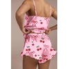Ekouaer Womens Satin Pajamas Sets Silk Cami Lingerie Pjs Sleepwear(Pink Cherry)
