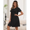 Ekouaer Zipper Robes for Women Short Knit Lightweight Bathrobe with Pockets(Black)
