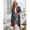 Ekouaer Zipper Robes for Women Short Knit Lightweight Bathrobe with Pockets(Black Pink Heart)