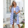 Ekouaer Zipper Robes for Women Short Knit Lightweight Bathrobe with Pockets(Blue Butterflies)