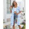 Ekouaer Zipper Robes for Women Short Knit Lightweight Bathrobe with Pockets(Blue Moon Star)