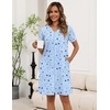 Ekouaer Zipper Robes for Women Short Knit Lightweight Bathrobe with Pockets(Blue Moon Star)