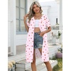 Ekouaer Zipper Robes for Women Short Knit Lightweight Bathrobe with Pockets(Cherry)