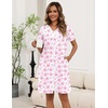 Ekouaer Zipper Robes for Women Short Knit Lightweight Bathrobe with Pockets(Pink Bow)