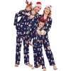 Ekouaer Christmas Family Matching Pajamas Long Sleeve Button Down Pj Set