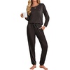 Ekouaer Womens Pajama Sets Long Sleeve Pjs Lounge Sets Joggers with Pockets(Polka Dots 1)