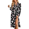Ekouaer Womens Robe Long Kimono Bathrobe Lightweight Sleepwear with Pockets(Floral Black)