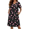 Ekouaer Zipper Robes for Women Short Knit Lightweight Bathrobe with Pockets(Black Pink Heart)
