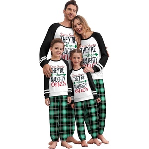 Ekouaer Family Christmas Pajamas Matching Sets Cute Long Sleeve Couple Pjs(Black Green-letter)