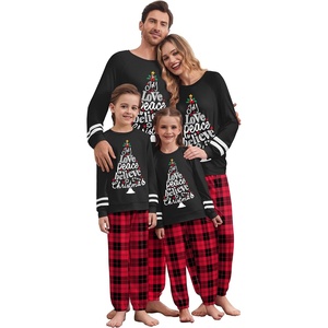 Ekouaer Family Christmas Pajamas Matching Sets Cute Long Sleeve Couple Pjs(Black-christmas Tree)