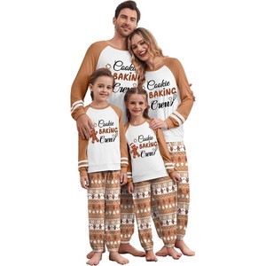 Ekouaer Family Christmas Pajamas Matching Sets Cute Long Sleeve Couple Pjs(Brown-gingerbread)