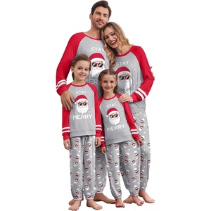 Ekouaer Family Christmas Pajamas Matching Sets Cute Long Sleeve Couple Pjs(Gray Red-santa)