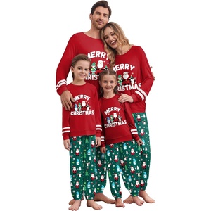 Ekouaer Family Christmas Pajamas Matching Sets Cute Long Sleeve Couple Pjs(Red-merry Christmas)