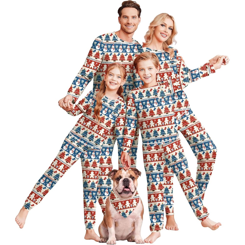 image:imageEkouaer Family Christmas Pajamas Matching Sets Holiday Couple Pjs SleepwearChristmas Cartoon on Red