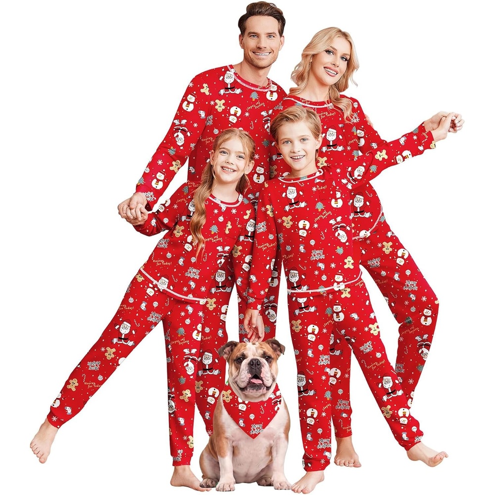 image:imageEkouaer Family Christmas Pajamas Matching Sets Holiday Couple Pjs SleepwearChristmas Red Santa