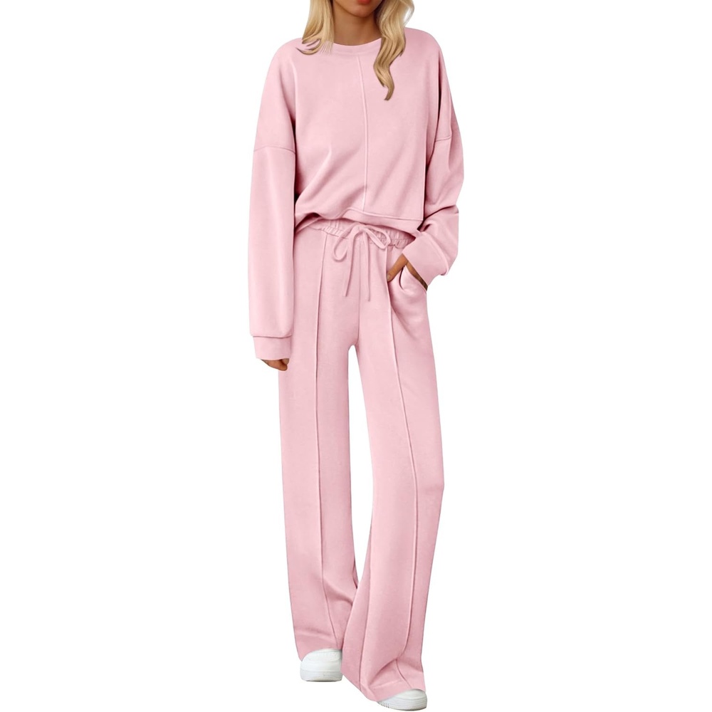 image:imageEkouaer Pajama Sets Women 2 Piece Long Sleeve Sleepwear Cozy Pjs LoungewearPink