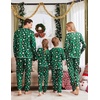 Ekouaer Family Christmas Pajamas Matching Sets Holiday Couple Pjs Sleepwear(Christmas Cartoon on Green)