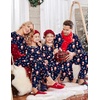 Ekouaer Family Christmas Pajamas Matching Sets Holiday Couple Pjs Sleepwear(Christmas Cartoon on Navy)
